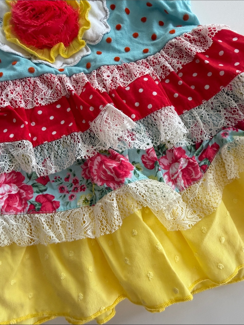 Rare find - Bright Floral Layered Ruffle Top - Picture 5 of 7
